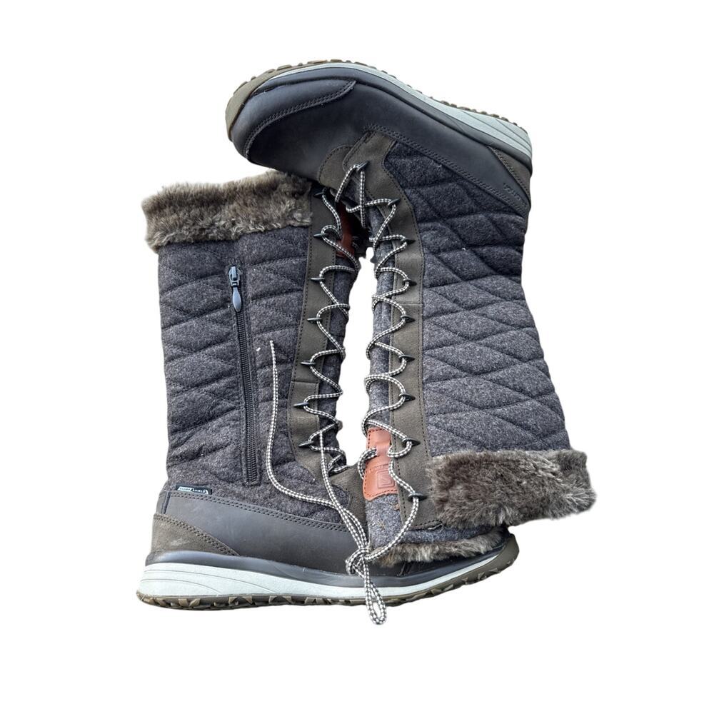 Solomon Winter Snow Boots Women 9 US 41.5 EU 7.5 UK High Brown Quilted Faux Fur
